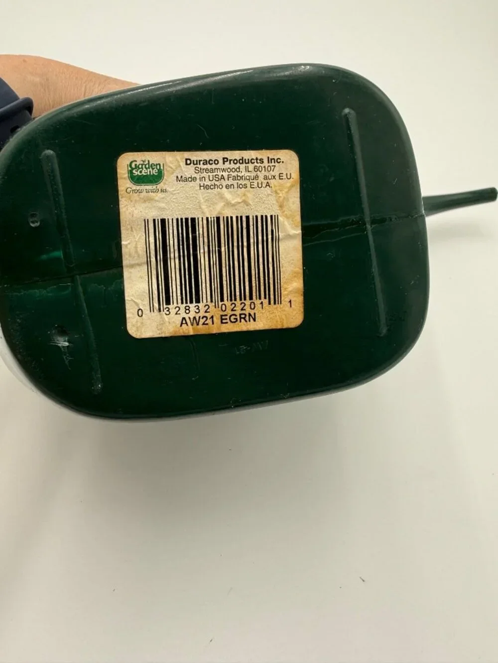 Vintage Duraco Green Plastic Watering Can Leaf Design Handle Spout Indoor